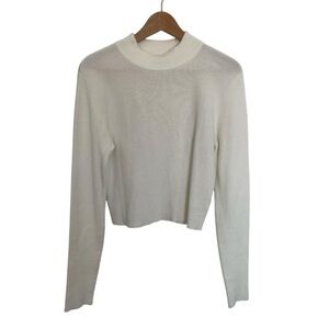 Twik Off White Ribbed Mock Neck Sweater size medium